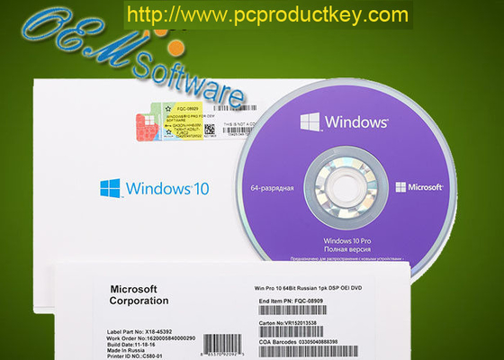 MS Global DVD Coa Sticker Windows 10 Pro Oem Pack